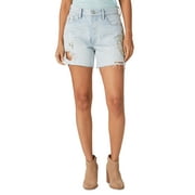 Women's 90'S High Rise Midi Shorts Blue Size 27